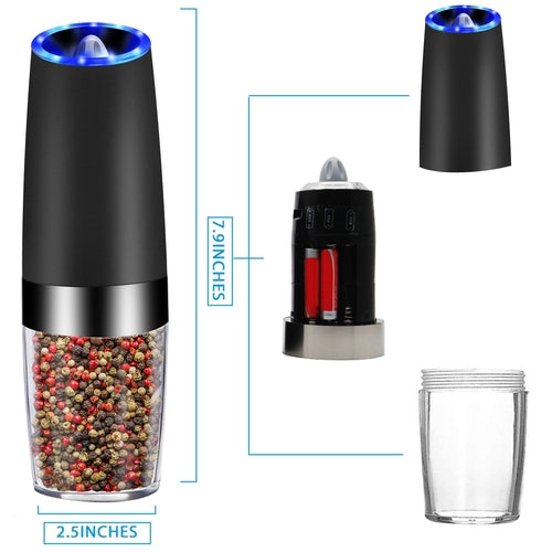 Electric Gravity-Sensor Pepper Grinder & Spice Mill